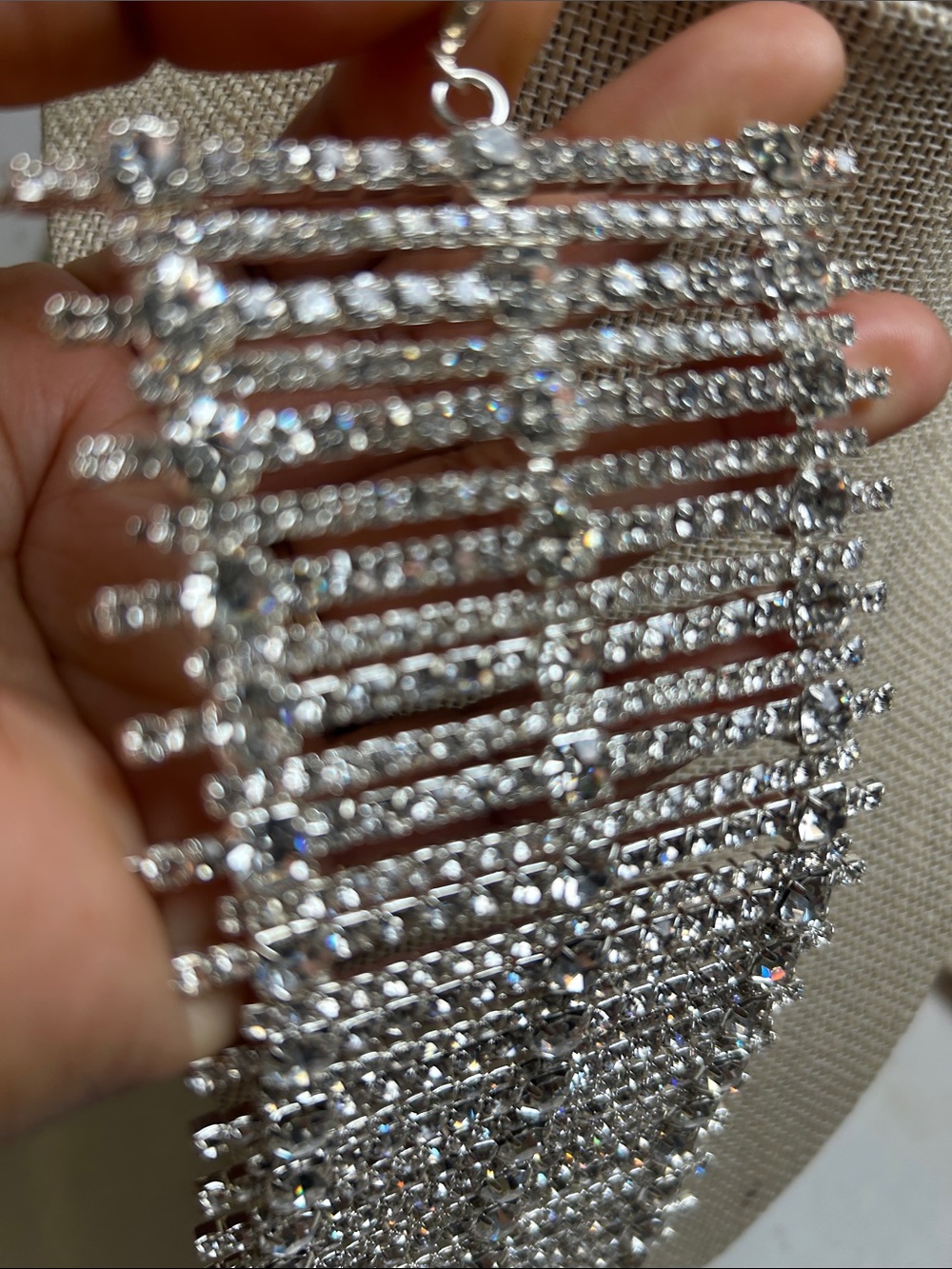 Silver Crystal Rhinestone bracelet cuff - Picture 3 of 3